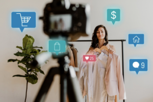 Retail digital marketing strategies for businesses, featuring a team analyzing online campaigns and consumer data.