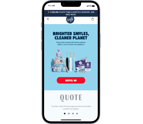 Client's optimized mobile landing page for conversion rate optimization